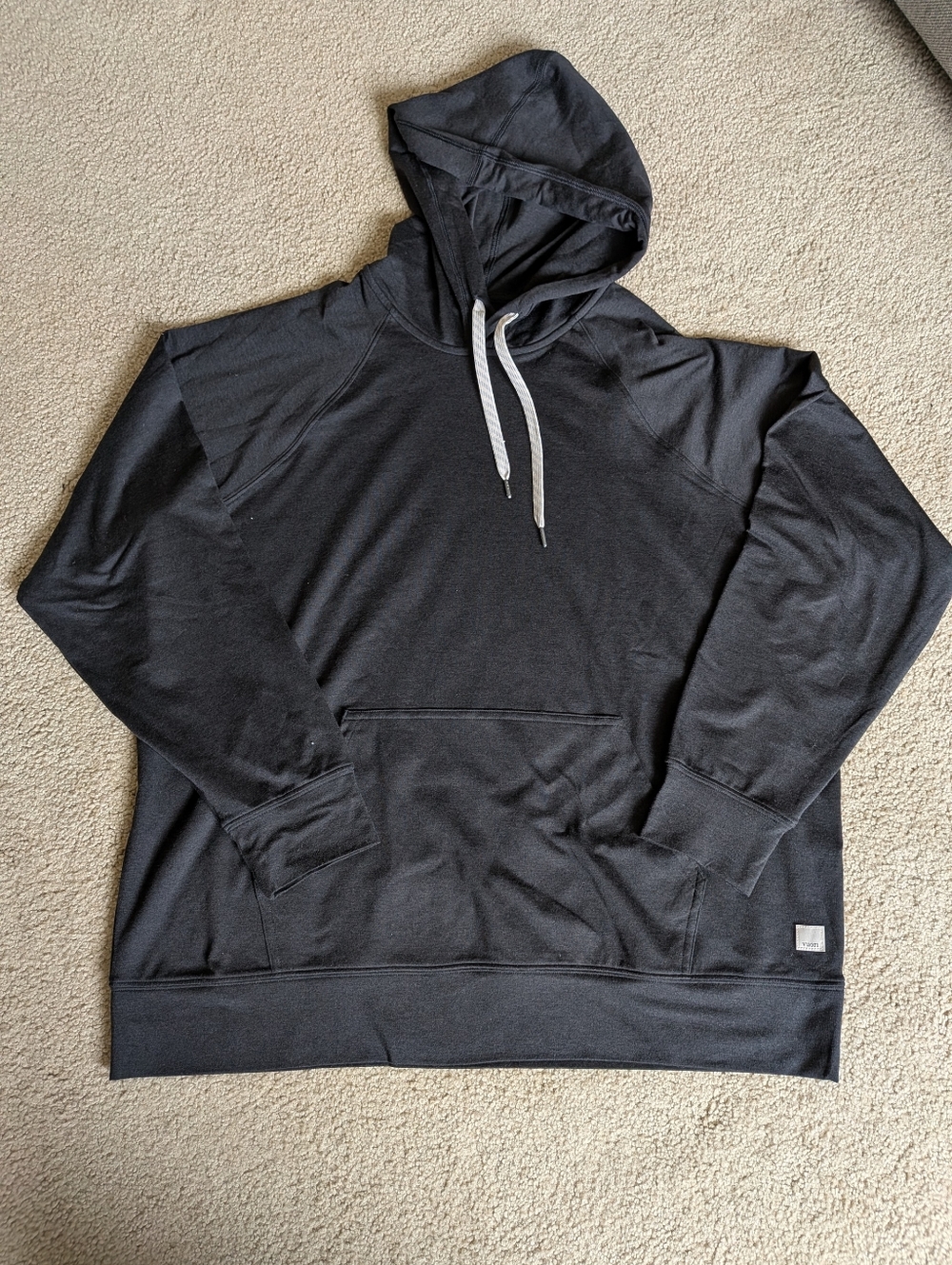 Vuori Oversized Halo Hoodie - Black Heather, Size S, EUC